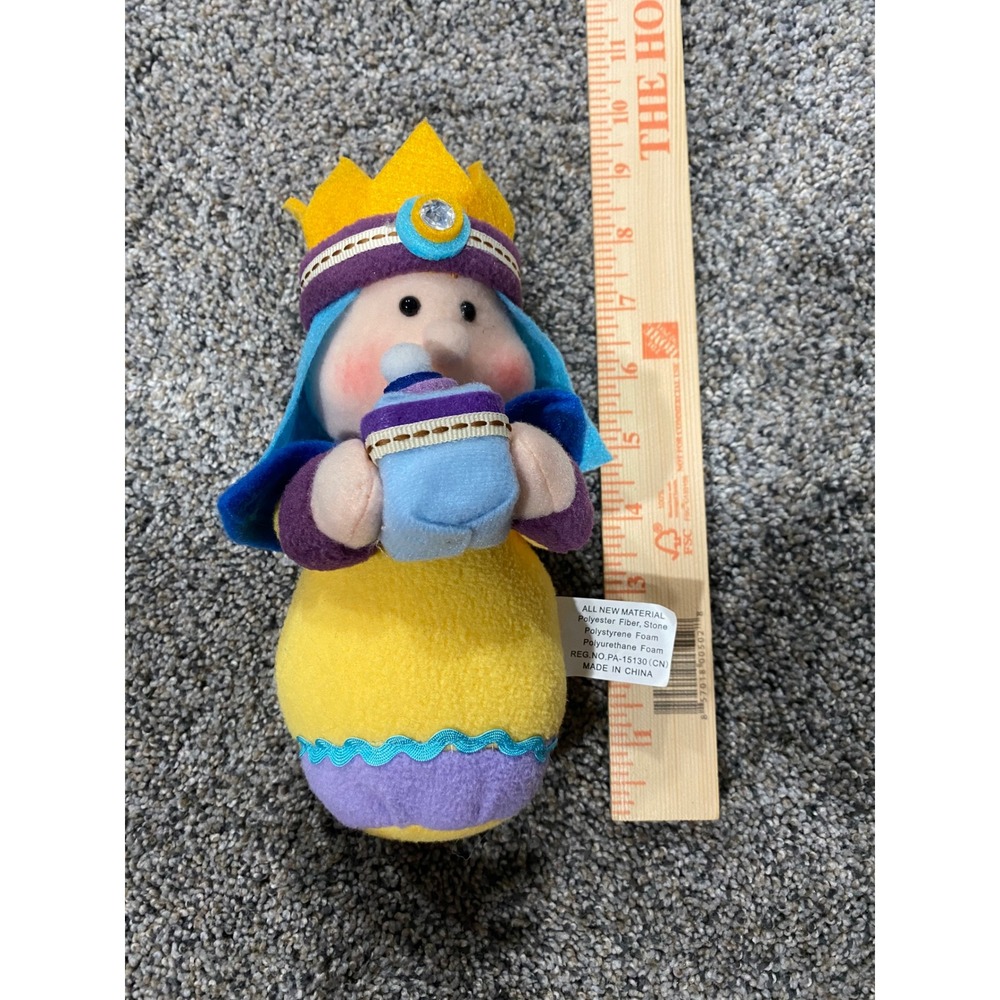 Hobby‎ Lobby Wise Man Nativity Plush King Figurine Yellow Blue Purple